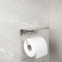 Base Toilet Roll Holder With Shelf - Brushed Stainless Steel