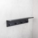 Bathroom hook rack with shelf Base - Matte Black