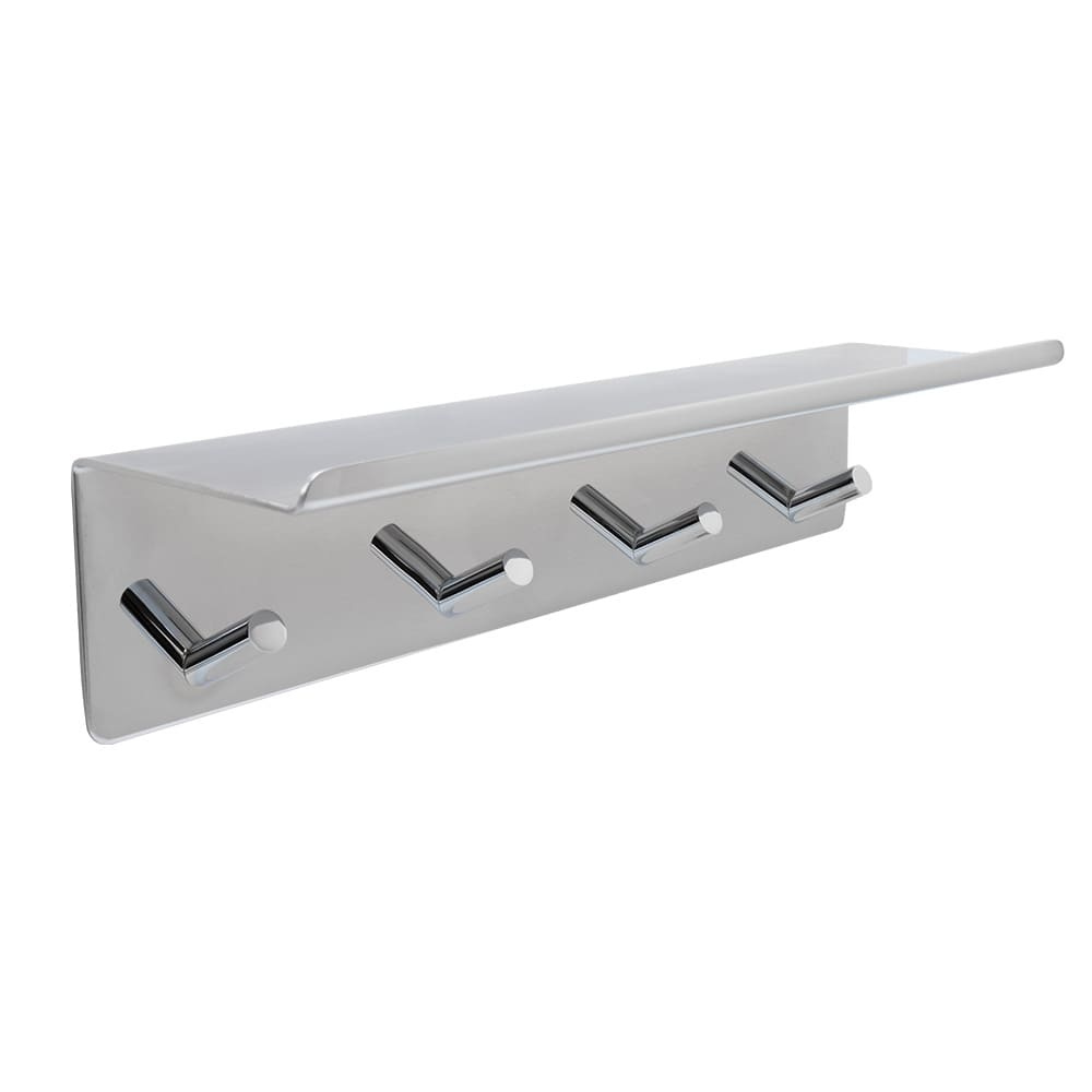 Bathroom hook rack with shelf Base - Chrome