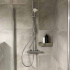 Shower shelf with high edges in stainless steel