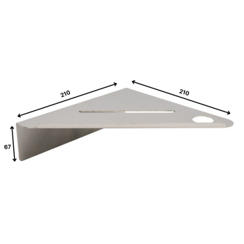 Shower Shelf Corner Base - Brushed Stainless Steel