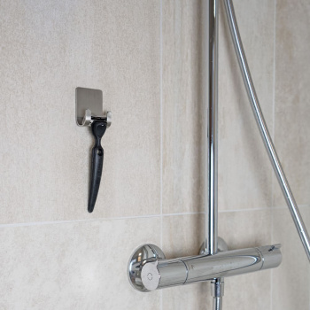 Razor Holder Base - Brushed Stainless Steel