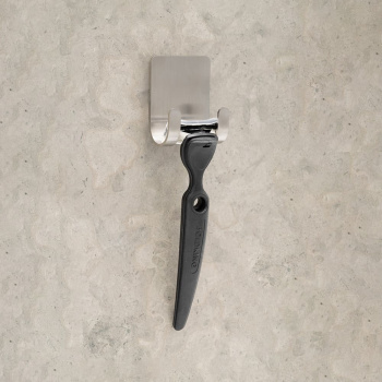 Razor Holder Base - Brushed Stainless Steel