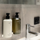 Base Soap Pump Holder - Brushed Stainless Steel