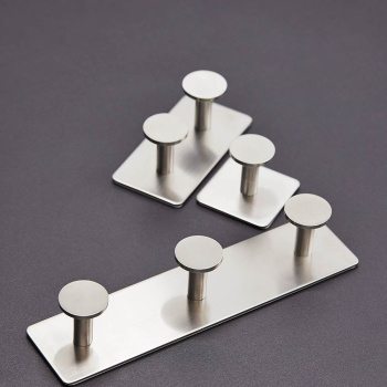 Towel Hook Base 210 2-Hook - Brushed Stainless Steel Finish