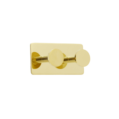 Towel Hook Base 210 2-Hook - Polished Brass in the group Bathroom Accessories / Show all bathroom accessories / Self Adhesive Hooks at Beslag Online (61413-21)
