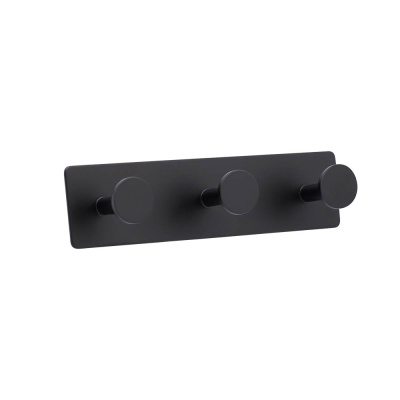 Towel Hook Base 210 3-Hook - Matte Black in the group Bathroom Accessories / Show all bathroom accessories / Self Adhesive Hooks at Beslag Online (61420-21)