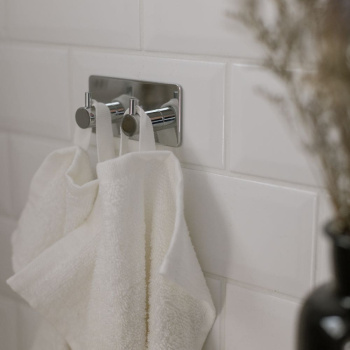 Towel Hook Base 220 2-Hook - Chrome