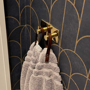 Towel Hook Base 220 2-Hook - Polished Brass
