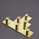 Towel Hook Base 220 2-Hook - Polished Brass