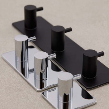 Towel Hook Base 220 3-Hook - Matte Black