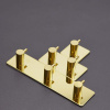 Towel Hook Base 220 3-Hook - Polished Brass