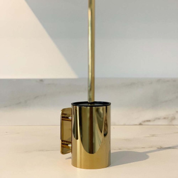 Toilet Brush Solid - Polished Brass