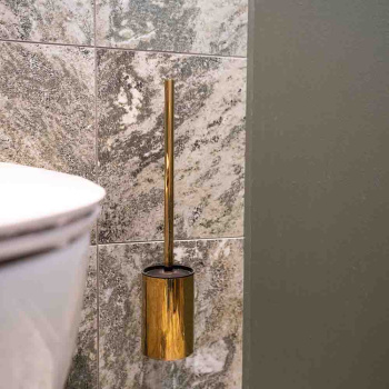 Toilet Brush Solid - Polished Brass