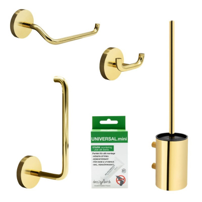 Bathroom Kit Calm - Polished Brass in the group Bathroom Accessories / Show all bathroom accessories / Bathroom Accessories Set at Beslag Online (620081-K)