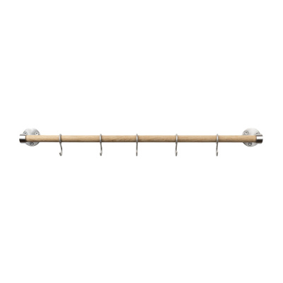 Kitchen Rail Aveny - 600mm - Complete - Oak/Brushed Stainless in the group Hooks / Show all hooks / Kitchen Rail at Beslag Online (947960-41)