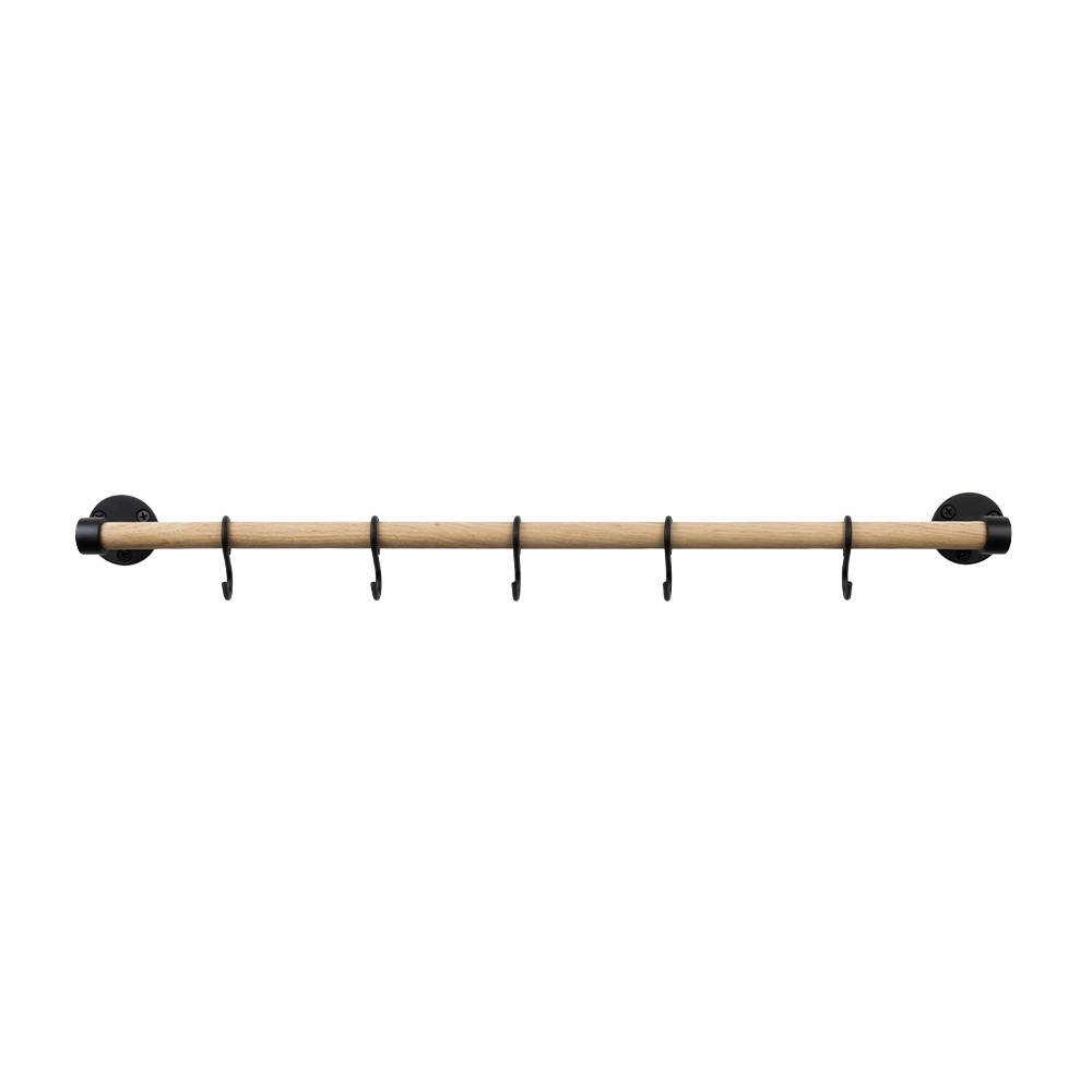 Kitchen Rail Aveny - 600mm - Complete - Oak/Matte Black