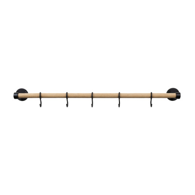 Kitchen Rail Aveny - 600mm - Complete - Oak/Matte Black in the group Hooks / Show all hooks / Kitchen Rail at Beslag Online (947961-41)