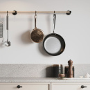 Kitchen Rail Aveny - 600mm - Complete - Oak/Matte Black