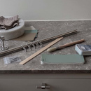 Kitchen Rail Aveny - 600mm - Complete - Brushed Stainless