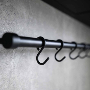Kitchen Rail Aveny - 600mm - Complete - Matte Black