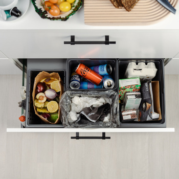Kitchen Recycling Bin - Cube Compact Eco - Dark Grey