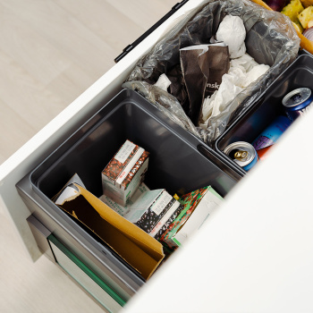 Kitchen Recycling Bin - Cube Compact Eco - Dark Grey