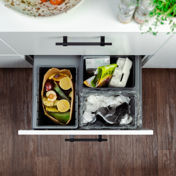 Kitchen Recycling Bin - Cube Compact Eco - Dark Grey