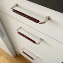 Handle 1353 - Nickel Plated/Brown Leather