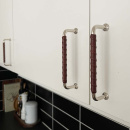 Handle 1353 - Nickel Plated/Brown Leather