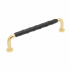 Handle 1353 in polished brass and black luxury leather from Beslag Design