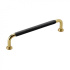 Handle 1353 - Polished Brass/Black Leather Wrapped Handle 1353 in brass and black leather from Beslag Design