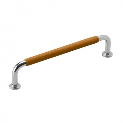 Handle 1353 - Nickel Plated/Nature Leather Wrapped in the group Cabinet Handles / Color/Material / Leather at Beslag Online (htg-1353-natur)