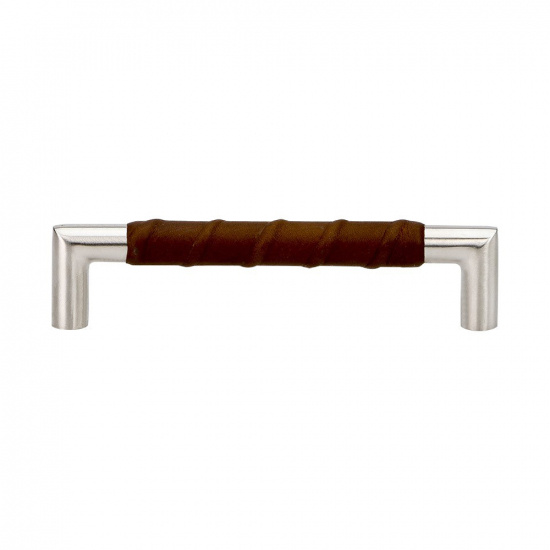 Handle Norma 12 in stainless and brown leather from Beslag Design