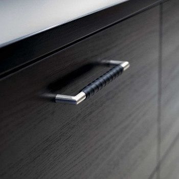 Handle Norma 12 - Stainless Steel/Black Leather