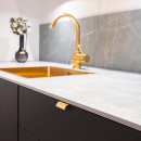 Edge Pull Handle Side - Brushed Brass