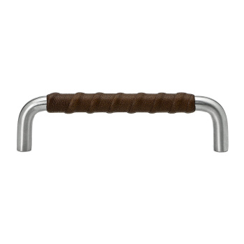 Handle SS-A -  Stainless Steel/Brown Leather