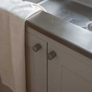 Cabinet Knob Helix Stripe - Stainless Steel Finish