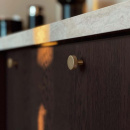 Cabinet Knob Flat - Brass