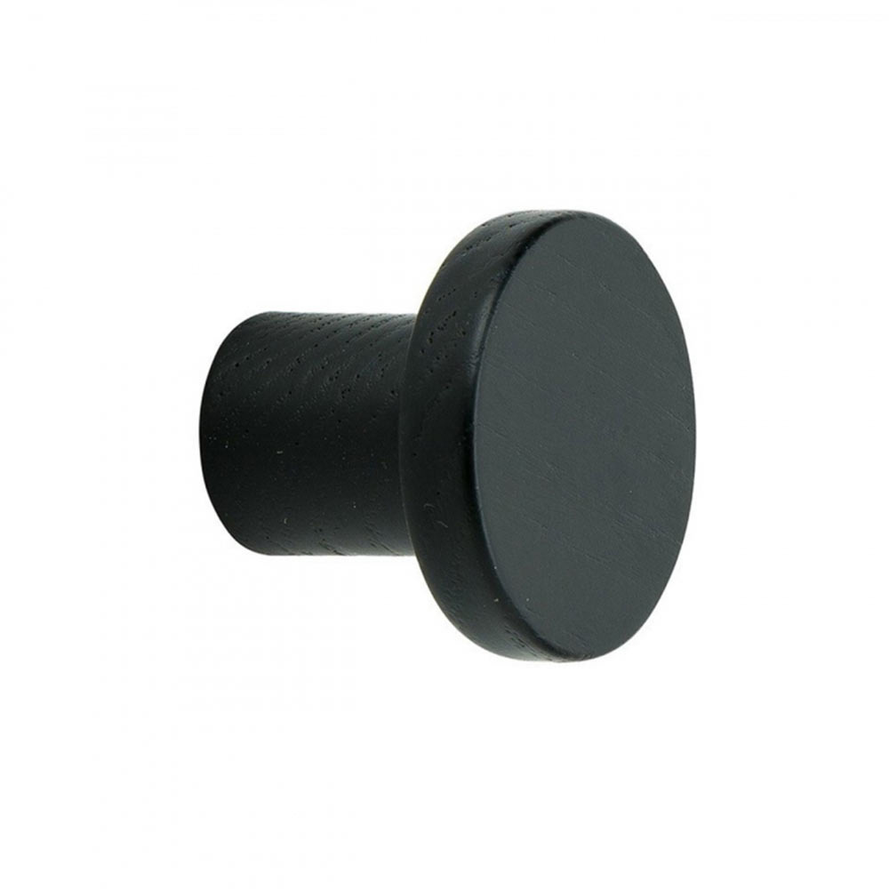 Wooden wall hook Circum in black from Beslag Design